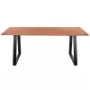 ACACIA DINING TABLE  SOLID ACACIA WITH BLACK LEGS 200X100X77H CM