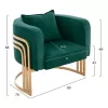 TIANA ARMCHAIR WITH GOLD METAL FRAME AND LOW BACK IN A SEMI-CIRCULAR ARRANGEMENT