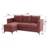 ΡONZA corner sofa, dusty pink, high leg, 2pcs, reversible, stain-resistant and water-repellent fabric