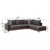 MESINA corner sofa, gray, high leg, 2pcs, right corner, stain-resistant and water-repellent fabric