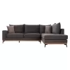 MESINA corner sofa, gray, high leg, 2pcs, right corner, stain-resistant and water-repellent fabric