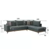 MESINA corner sofa, mint, high leg, 2pcs, right corner