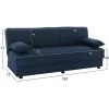 ANDRI  SOFA-BED, 3 SEATER, BLUE FABRIC