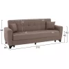 3-SEATER SOFA-BED, BEIGE, TALL BACK, 215x84x88