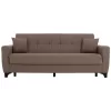 3-SEATER SOFA-BED, BEIGE, TALL BACK, 215x84x88