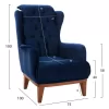 blue velvet armchair, 75x100x100cm