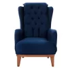 blue velvet armchair, 75x100x100cm