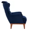 blue velvet armchair, 75x100x100cm