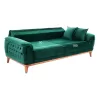 BENNINGTON 3-seater sofa-bed, cypress green velvet, 240x95x80