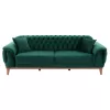 BENNINGTON 3-seater sofa-bed, cypress green velvet, 240x95x80