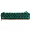 BENNINGTON 3-seater sofa-bed, cypress green velvet, 240x95x80