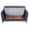 2-seater sofa-bed, grey, storage space 140x80x87Η