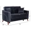 2-seater sofa-bed, grey, storage space 140x80x87Η