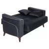 2-seater sofa-bed, grey, storage space 140x80x87Η