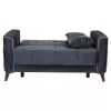 2-seater sofa-bed, grey, storage space 140x80x87Η