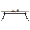 DINING TABLE MANDY  MDF TOP WITH WALNUT WOOD VENEER METAL LEGS 220x90x75H