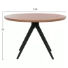 DINING TABLE ROUND MDF TOP WITH OAK WOOD VENEER RUSTIC STYLE Φ120x75H