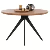 DINING TABLE ROUND MDF TOP WITH OAK WOOD VENEER RUSTIC STYLE Φ120x75H