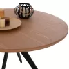 DINING TABLE ROUND MDF TOP WITH OAK WOOD VENEER RUSTIC STYLE Φ120x75H