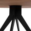 DINING TABLE ROUND MDF TOP WITH OAK WOOD VENEER RUSTIC STYLE Φ120x75H