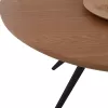 DINING TABLE ROUND MDF TOP WITH OAK WOOD VENEER RUSTIC STYLE Φ120x75H