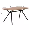 DINING TABLE MANDY  MDF TOP WITH OAK WOOD VENEER METAL LEGS 140x80x75H