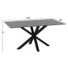 DINING TABLE SYNTEC  SINTERED STONE BLACK METAL LEGS 160x90x75H cm