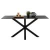 DINING TABLE SYNTEC  SINTERED STONE BLACK METAL LEGS 160x90x75H cm