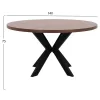 DINING TABLE ROUND SARI  MDF &WALNUT WOOD VENEER METAL LEGS Φ140x75Hcm.