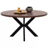 DINING TABLE ROUND SARI  MDF &WALNUT WOOD VENEER METAL LEGS Φ140x75Hcm.