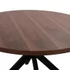 DINING TABLE ROUND SARI  MDF &WALNUT WOOD VENEER METAL LEGS Φ140x75Hcm.