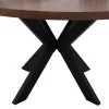 DINING TABLE ROUND SARI  MDF &WALNUT WOOD VENEER METAL LEGS Φ140x75Hcm.