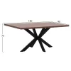 DINING TABLE SARI  MDF TOP WITH WALNUT WOOD VENEER RUSTIC STYLE 180x90x75Hεκ.