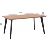 DINING TABLE VALEN  MDF TOP OAK WOOD VENEER RUSTIC STYLE 40MM THICK 160x90x75Hcm.