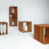 SIDE TABLE CUBE 1-PIECE MADE OF TEAK WOOD  40x40,5x40,5H cm.