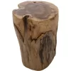 STUMP SIDE TABLE FB99374 SOLID TEAK TRUNK NATURAL Φ30-35X45