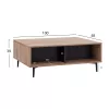 COFFEE TABLE MARGARIT LIFTABLE MELAMINE IN OAK-GREY COLOR 100x58x39-53Ycm.