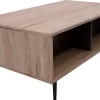 COFFEE TABLE MARGARIT LIFTABLE MELAMINE IN OAK-GREY COLOR 100x58x39-53Ycm.