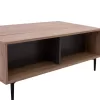 COFFEE TABLE MARGARIT LIFTABLE MELAMINE IN OAK-GREY COLOR 100x58x39-53Ycm.