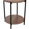 SIDE TABLE NED  ROUND MELAMINE 2 LEVELS METAL LEGS Φ40x52Hcm.