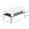 COFFEE TABLE MELAMINE  OAK COLOR-METALLIC LEGS 105x56x45.8Hcm.