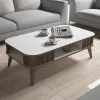 COFFEE TABLE MELAMINE  IN WHITE-WALNUT COLOR 105x60x34.6Hcm.