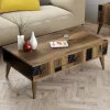 COFFEE TABLE  MELAMINE IN WALNUT-BLACK MARBLE LOOK 105x60x37.6Hcm.