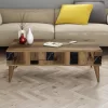 COFFEE TABLE  MELAMINE IN WALNUT-BLACK MARBLE LOOK 105x60x37.6Hcm.