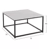 COFFEE TABLE BRAYLEN  SQUARE MELAMINE IN WHITE MARBLE LOOK- BLACK BASE 75x75x43Hcm.