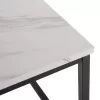 COFFEE TABLE BRAYLEN  SQUARE MELAMINE IN WHITE MARBLE LOOK- BLACK BASE 75x75x43Hcm.