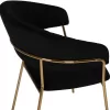 ARMCHAIR THEODORE  BLACK VELVET AND GOLDEN FRAME 55Χ50Χ82Hcm.