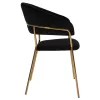 ARMCHAIR THEODORE  BLACK VELVET AND GOLDEN FRAME 55Χ50Χ82Hcm.