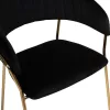 ARMCHAIR THEODORE  BLACK VELVET AND GOLDEN FRAME 55Χ50Χ82Hcm.