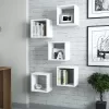 WALL SHELVES 5PCS  WHITE MELAMINE 30x30x24Hcm.